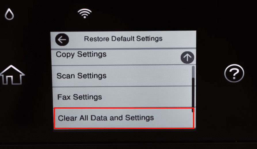 حذف فایلها از حافظه پرینتر