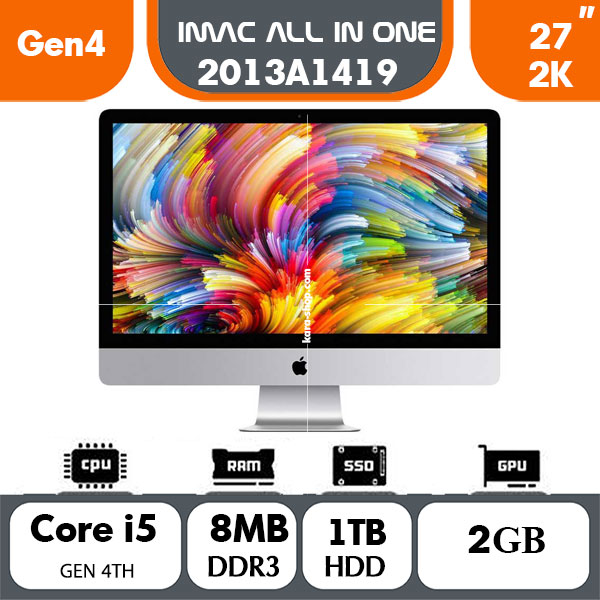 آل این وان استوک اپل مدل Apple iMac A1419 2013 i5 Gen4 | 8GB |1TB|Vga2GB| 27in